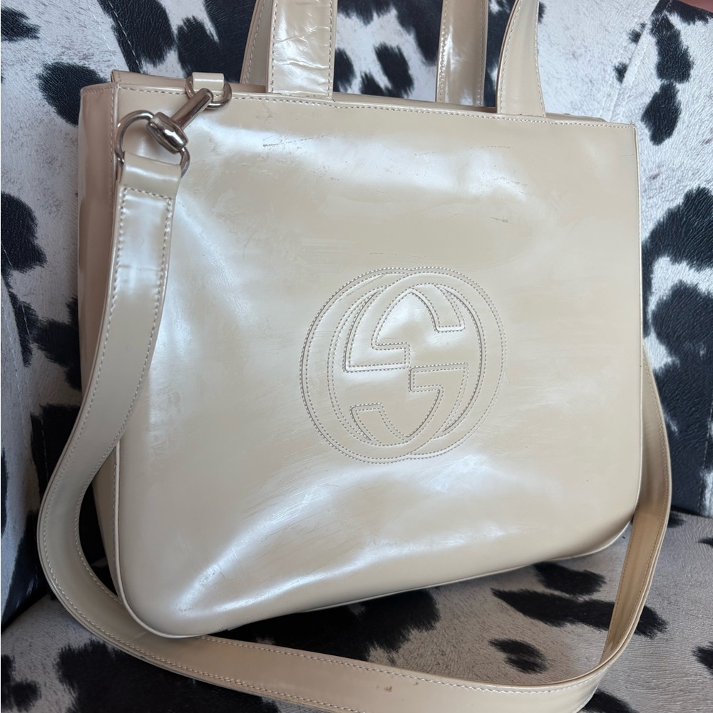 Gucci Cream Satchel Bag